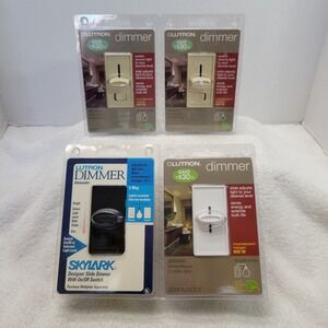 Lutron Dimmer Switch LOT OF 4 600 Watt (2) Ivory (1) Black (1) White MIXED LOT